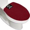 imageGORILLA GRIP Soft Chenille Bathroom Toilet Lid Cover Machine Washable Seat Covers 195x185 Stays in Place Rubber Backing Fits Most Round Elongated and Oblong Lids Accessories Decor GrayBurgundy