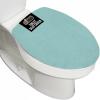 imageGORILLA GRIP Soft Chenille Bathroom Toilet Lid Cover Machine Washable Seat Covers 195x185 Stays in Place Rubber Backing Fits Most Round Elongated and Oblong Lids Accessories Decor GraySea Blue