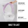 imageGORILLA GRIP Soft Chenille Bathroom Toilet Lid Cover Machine Washable Seat Covers 195x185 Stays in Place Rubber Backing Fits Most Round Elongated and Oblong Lids Accessories Decor GrayLight Purple