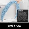 imageGORILLA GRIP Soft Chenille Bathroom Toilet Lid Cover Machine Washable Seat Covers 195x185 Stays in Place Rubber Backing Fits Most Round Elongated and Oblong Lids Accessories Decor GrayLight Blue