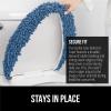 imageGORILLA GRIP Soft Chenille Bathroom Toilet Lid Cover Machine Washable Seat Covers 195x185 Stays in Place Rubber Backing Fits Most Round Elongated and Oblong Lids Accessories Decor GrayBlue