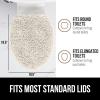imageGORILLA GRIP Soft Chenille Bathroom Toilet Lid Cover Machine Washable Seat Covers 195x185 Stays in Place Rubber Backing Fits Most Round Elongated and Oblong Lids Accessories Decor GrayIvory