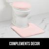 imageGORILLA GRIP Soft Chenille Bathroom Toilet Lid Cover Machine Washable Seat Covers 195x185 Stays in Place Rubber Backing Fits Most Round Elongated and Oblong Lids Accessories Decor GrayLight Pink