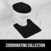 imageGORILLA GRIP Soft Chenille Bathroom Toilet Lid Cover Machine Washable Seat Covers 195x185 Stays in Place Rubber Backing Fits Most Round Elongated and Oblong Lids Accessories Decor GrayBlack