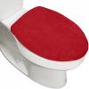 imageGORILLA GRIP Soft Chenille Bathroom Toilet Lid Cover Machine Washable Seat Covers 195x185 Stays in Place Rubber Backing Fits Most Round Elongated and Oblong Lids Accessories Decor GrayRed