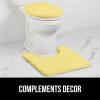 imageGORILLA GRIP Soft Chenille Bathroom Toilet Lid Cover Machine Washable Seat Covers 195x185 Stays in Place Rubber Backing Fits Most Round Elongated and Oblong Lids Accessories Decor GrayYellow