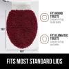 imageGORILLA GRIP Soft Chenille Bathroom Toilet Lid Cover Machine Washable Seat Covers 195x185 Stays in Place Rubber Backing Fits Most Round Elongated and Oblong Lids Accessories Decor GrayBurgundy