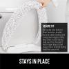 imageGORILLA GRIP Soft Chenille Bathroom Toilet Lid Cover Machine Washable Seat Covers 195x185 Stays in Place Rubber Backing Fits Most Round Elongated and Oblong Lids Accessories Decor GrayWhite