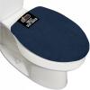 imageGORILLA GRIP Soft Chenille Bathroom Toilet Lid Cover Machine Washable Seat Covers 195x185 Stays in Place Rubber Backing Fits Most Round Elongated and Oblong Lids Accessories Decor GrayNavy