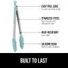 imageGORILLA GRIP Stainless Steel Heat Resistant Kitchen Tongs for Cooking 12  14 Inch Set of 2 BBQ Tong Non Scratch Silicone Tip for Pan Strong Grip Grab Food Toss Salad Air Fryer Pull Lock BlackMint