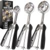 imageGORILLA GRIP Stainless Steel Multipurpose BPAFree Spring Scoop 2 TBSP Melon Ballers Cookie Dough Scoops Perfect Portion Sizes Easy Squeeze and Clean Release Scooper Size 40 WhiteBlack