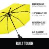 imageGORILLA GRIP Strong Stick Umbrella for Rain Compact Travel OneClick Automatic Open Close Lightweight Portable US Designed Reinforced Fiberglass Ribs Wind Resistant Easy Collapse Cats DogsYellow