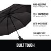 imageGORILLA GRIP Strong Stick Umbrella for Rain Compact Travel OneClick Automatic Open Close Lightweight Portable US Designed Reinforced Fiberglass Ribs Wind Resistant Easy Collapse Cats DogsBlack