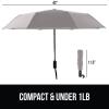 imageGORILLA GRIP Strong Stick Umbrella for Rain Compact Travel OneClick Automatic Open Close Lightweight Portable US Designed Reinforced Fiberglass Ribs Wind Resistant Easy Collapse Cats DogsGray