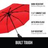 imageGORILLA GRIP Strong Stick Umbrella for Rain Compact Travel OneClick Automatic Open Close Lightweight Portable US Designed Reinforced Fiberglass Ribs Wind Resistant Easy Collapse Cats DogsRed