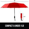 imageGORILLA GRIP Strong Stick Umbrella for Rain Compact Travel OneClick Automatic Open Close Lightweight Portable US Designed Reinforced Fiberglass Ribs Wind Resistant Easy Collapse Cats DogsRed