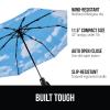 imageGORILLA GRIP Strong Stick Umbrella for Rain Compact Travel OneClick Automatic Open Close Lightweight Portable US Designed Reinforced Fiberglass Ribs Wind Resistant Easy Collapse Cats DogsSky Blue Clouds