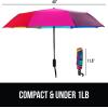 imageGORILLA GRIP Strong Stick Umbrella for Rain Compact Travel OneClick Automatic Open Close Lightweight Portable US Designed Reinforced Fiberglass Ribs Wind Resistant Easy Collapse Cats DogsRainbow
