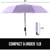 imageGORILLA GRIP Strong Stick Umbrella for Rain Compact Travel OneClick Automatic Open Close Lightweight Portable US Designed Reinforced Fiberglass Ribs Wind Resistant Easy Collapse Cats DogsPurple