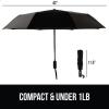 imageGORILLA GRIP Strong Stick Umbrella for Rain Compact Travel OneClick Automatic Open Close Lightweight Portable US Designed Reinforced Fiberglass Ribs Wind Resistant Easy Collapse Cats DogsBlack