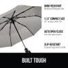 imageGORILLA GRIP Strong Stick Umbrella for Rain Compact Travel OneClick Automatic Open Close Lightweight Portable US Designed Reinforced Fiberglass Ribs Wind Resistant Easy Collapse Cats DogsGray