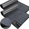 imageGORILLA GRIP Traffic Guard Door Mat 2 Pack Heavy Duty Waterproof Doormat Commercial Office Space Welcome Mats Stain and Fade Resistant Low Profile Strong Rubber Backing 29x17 GrayCharcoal Gray