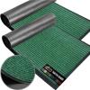 imageGORILLA GRIP Traffic Guard Door Mat 2 Pack Heavy Duty Waterproof Doormat Commercial Office Space Welcome Mats Stain and Fade Resistant Low Profile Strong Rubber Backing 29x17 GrayGreen