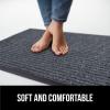 imageGORILLA GRIP Traffic Guard Door Mat 2 Pack Heavy Duty Waterproof Doormat Commercial Office Space Welcome Mats Stain and Fade Resistant Low Profile Strong Rubber Backing 29x17 GrayCharcoal Gray