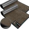 imageGORILLA GRIP Traffic Guard Door Mat 2 Pack Heavy Duty Waterproof Doormat Commercial Office Space Welcome Mats Stain and Fade Resistant Low Profile Strong Rubber Backing 29x17 GrayBrown