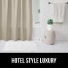 imageGORILLA GRIP Waffle Shower Curtain Thick Weighted Fabric Wrinkle and Rust Resistant Classic Hotel Quality Design Heavy Duty Long Curtains for Bathroom Showers Bath Tubs Machine Wash 72x72 WhiteBeige