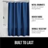 imageGORILLA GRIP Waffle Shower Curtain Thick Weighted Fabric Wrinkle and Rust Resistant Classic Hotel Quality Design Heavy Duty Long Curtains for Bathroom Showers Bath Tubs Machine Wash 72x72 WhiteNavy
