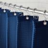 imageGORILLA GRIP Waffle Shower Curtain Thick Weighted Fabric Wrinkle and Rust Resistant Classic Hotel Quality Design Heavy Duty Long Curtains for Bathroom Showers Bath Tubs Machine Wash 72x72 WhiteNavy