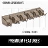 imageGORILLA GRIP Wall Mount Hook Fixture Also Includes Slots to Hold Mop Broom Tools Easy Install Organize Cleaners Tools Home Kitchen Garage 6 Hooks 5 Slots BlackBeige