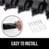 imageGORILLA GRIP Wall Mount Hook Fixture Also Includes Slots to Hold Mop Broom Tools Easy Install Organize Cleaners Tools Home Kitchen Garage 6 Hooks 5 Slots BlackBlack