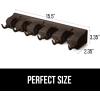 imageGORILLA GRIP Wall Mount Hook Fixture Also Includes Slots to Hold Mop Broom Tools Easy Install Organize Cleaners Tools Home Kitchen Garage 6 Hooks 5 Slots BlackBrown