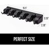 imageGORILLA GRIP Wall Mount Hook Fixture Also Includes Slots to Hold Mop Broom Tools Easy Install Organize Cleaners Tools Home Kitchen Garage 6 Hooks 5 Slots BlackBlack