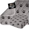 imageGORILLA GRIP Washable Puppy Pads Slip Resistant Dog Crate Mat Waterproof Cloth Pee Pad for Training Puppies in Playpen Reusable Pet Incontinence Blanket Protects Sofa Furniture 14x10 Pack of 2Paw Gray