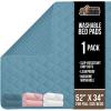 imageGORILLA GRIP Washable Underpads Waterproof Reusable Heavy Absorbency Incontinence Bed Pads Leak Proof Toddler Mattress Pad 52x34 Slip Resistant Protector for Bedwetting Adults and Kids WhiteSky Blue
