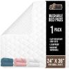 imageGORILLA GRIP Washable Underpads Waterproof Reusable Heavy Absorbency Incontinence Bed Pads Leak Proof Toddler Mattress Pad 52x34 Slip Resistant Protector for Bedwetting Adults and Kids WhiteWhite