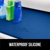 imageGORILLA GRIP Waterproof Silicone Under Sink Mat with Raised Lip for Kitchen and Bathroom Cabinet Shelf Liner Stay in Place Mats Dishwasher Safe Drawer Liner Organizer Tray 19 x 22 in GrayBlue