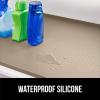 imageGORILLA GRIP Waterproof Silicone Under Sink Mat with Raised Lip for Kitchen and Bathroom Cabinet Shelf Liner Stay in Place Mats Dishwasher Safe Drawer Liner Organizer Tray 19 x 22 in GrayBeige