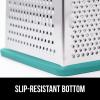 imageGORILLA GRIP XL 4Sided Cheese Grater With Container 100 BPAFree Stainless Steel Box Graters Parmesan Shredder Grate Cheeses Shred Veggies Slip Resistant Handle Dishwasher Safe Zester BlackTurquoise