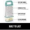 imageGORILLA GRIP XL 4Sided Cheese Grater With Container 100 BPAFree Stainless Steel Box Graters Parmesan Shredder Grate Cheeses Shred Veggies Slip Resistant Handle Dishwasher Safe Zester BlackMint