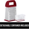 imageGORILLA GRIP XL 4Sided Cheese Grater With Container 100 BPAFree Stainless Steel Box Graters Parmesan Shredder Grate Cheeses Shred Veggies Slip Resistant Handle Dishwasher Safe Zester BlackRed