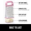 imageGORILLA GRIP XL 4Sided Cheese Grater With Container 100 BPAFree Stainless Steel Box Graters Parmesan Shredder Grate Cheeses Shred Veggies Slip Resistant Handle Dishwasher Safe Zester BlackPink