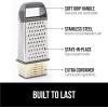 imageGORILLA GRIP XL 4Sided Cheese Grater With Container 100 BPAFree Stainless Steel Box Graters Parmesan Shredder Grate Cheeses Shred Veggies Slip Resistant Handle Dishwasher Safe Zester BlackGray