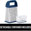 imageGORILLA GRIP XL 4Sided Cheese Grater With Container 100 BPAFree Stainless Steel Box Graters Parmesan Shredder Grate Cheeses Shred Veggies Slip Resistant Handle Dishwasher Safe Zester BlackBlue