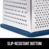 imageGORILLA GRIP XL 4Sided Cheese Grater With Container 100 BPAFree Stainless Steel Box Graters Parmesan Shredder Grate Cheeses Shred Veggies Slip Resistant Handle Dishwasher Safe Zester BlackBlue