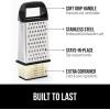 imageGORILLA GRIP XL 4Sided Cheese Grater With Container 100 BPAFree Stainless Steel Box Graters Parmesan Shredder Grate Cheeses Shred Veggies Slip Resistant Handle Dishwasher Safe Zester BlackBlack