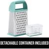 imageGORILLA GRIP XL 4Sided Cheese Grater With Container 100 BPAFree Stainless Steel Box Graters Parmesan Shredder Grate Cheeses Shred Veggies Slip Resistant Handle Dishwasher Safe Zester BlackMint